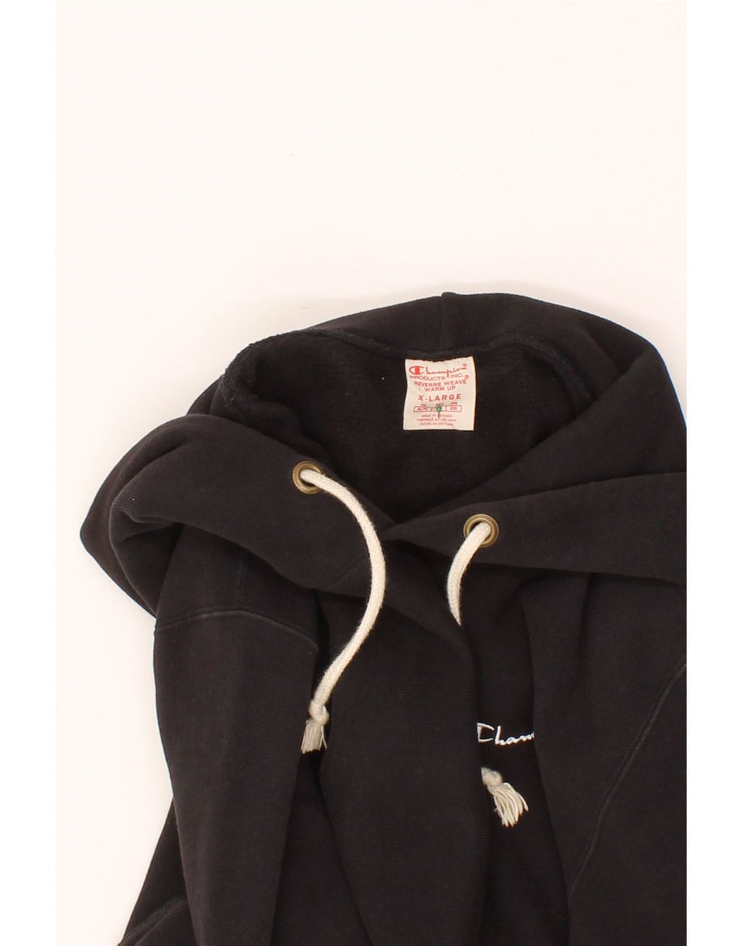 CHAMPION Womens Reverse Weave Hoodie Jumper XL Black Cotton Vintage Champion and Second-Hand Champion from Messina Hembry 