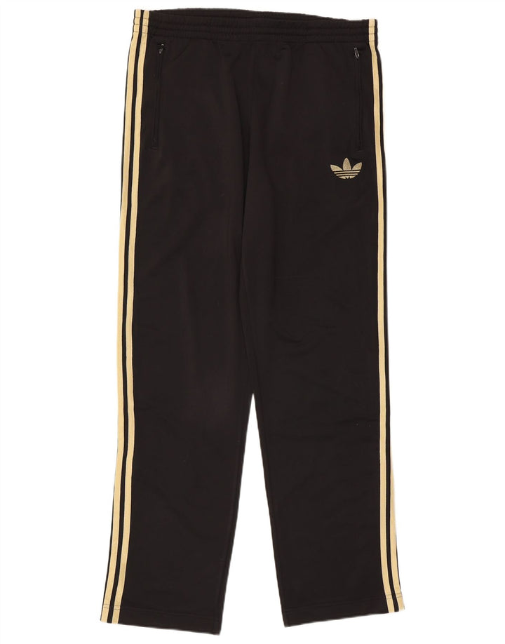 Calça de treino masculina Adidas médio preto colorblock poliéster