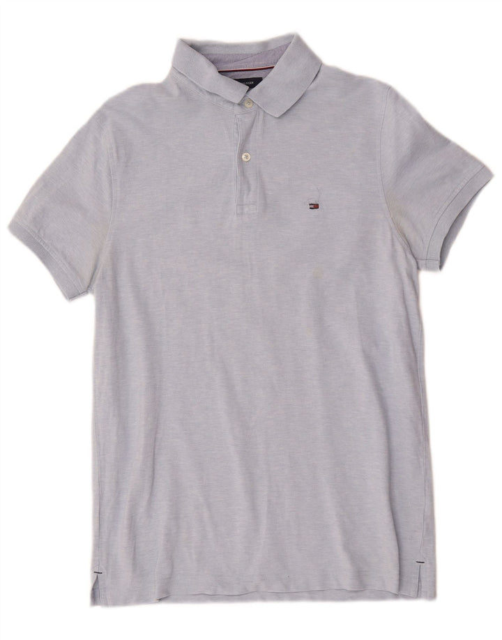 Camisa polo masculina Tommy Hilfiger Slim Fit algodão azul médio