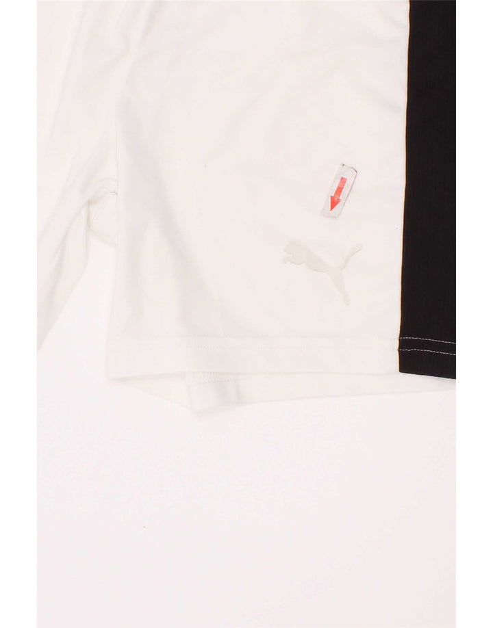 Shorts esportivos Puma Boys 7-8 anos branco colorblock poliéster