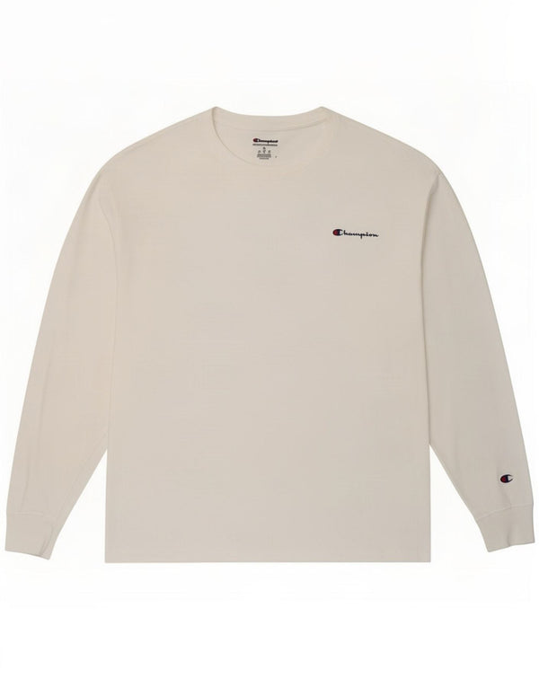 Campeão Mens Top Manga Longa XL Algodão Branco