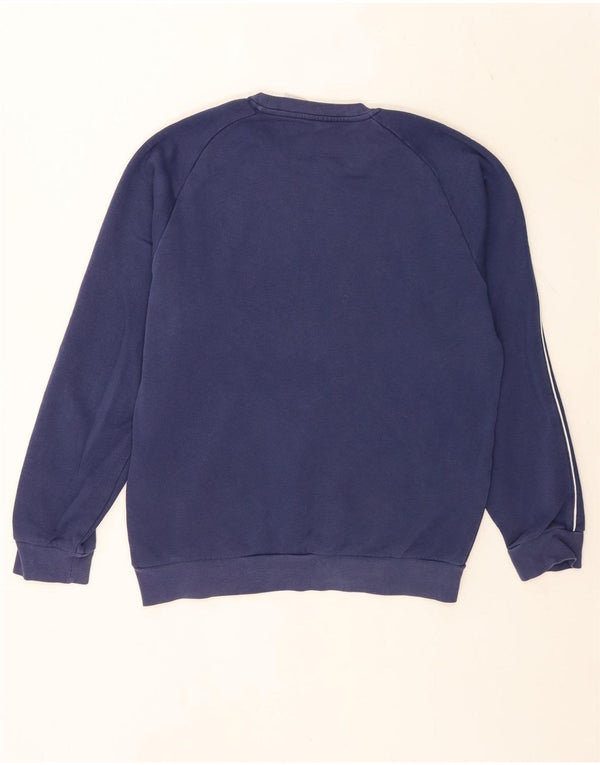 Adidas Mens Moletom Jumper Médio Azul Marinho Algodão