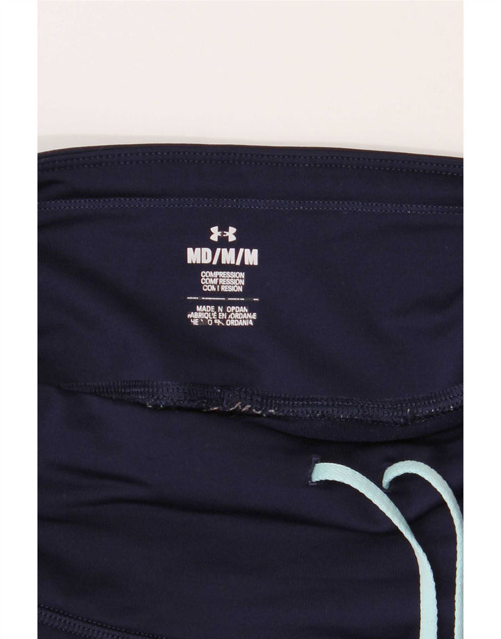Leggings gráficas femininas Under Armour UK 12 poliéster azul marinho médio
