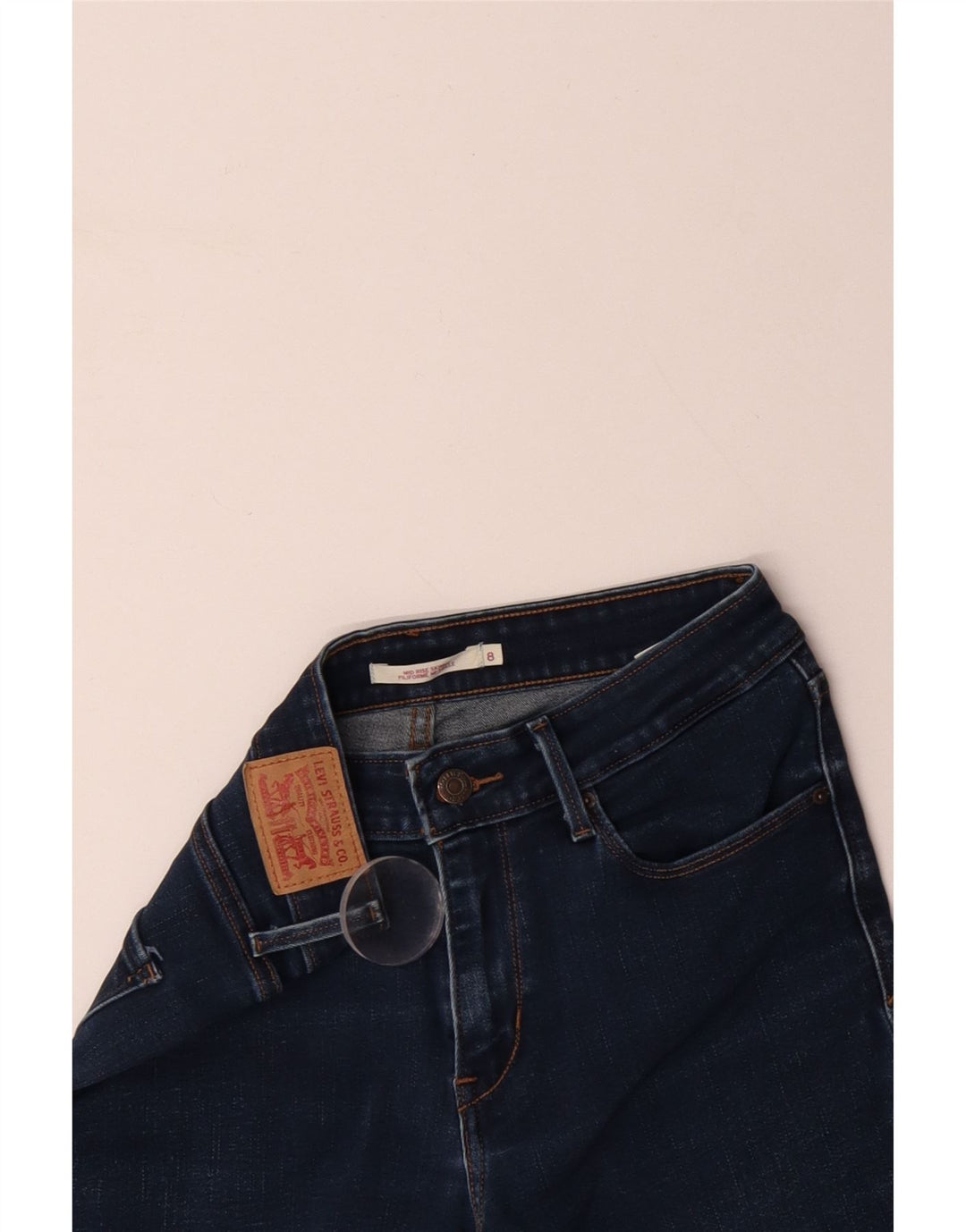 Jeans skinny feminino de cintura média LEVI'S US 8 médio W28 L30 algodão azul