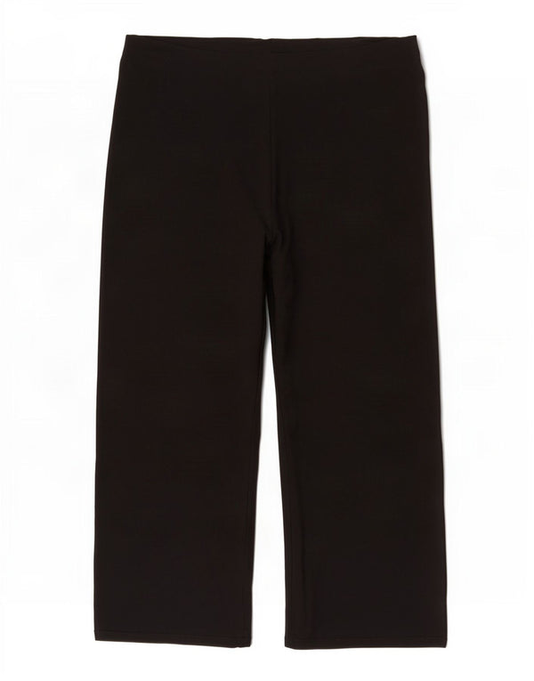 Calça de treino feminina Marks & Spencer com pernas largas UK 20 2XL preta viscose