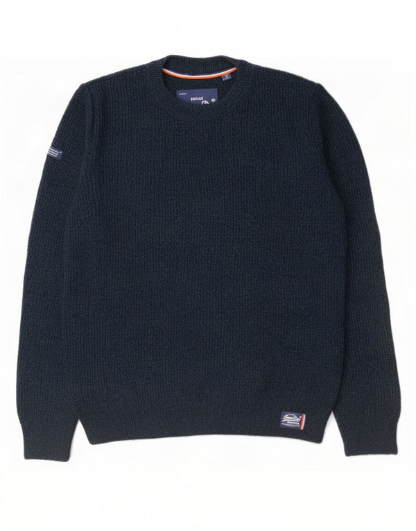 Suéter masculino Superdry com gola redonda XL azul marinho