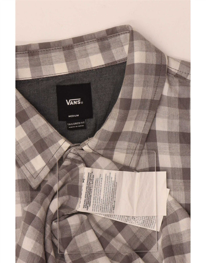 Camisa masculina Vans Tailored Fit média cinza xadrez algodão