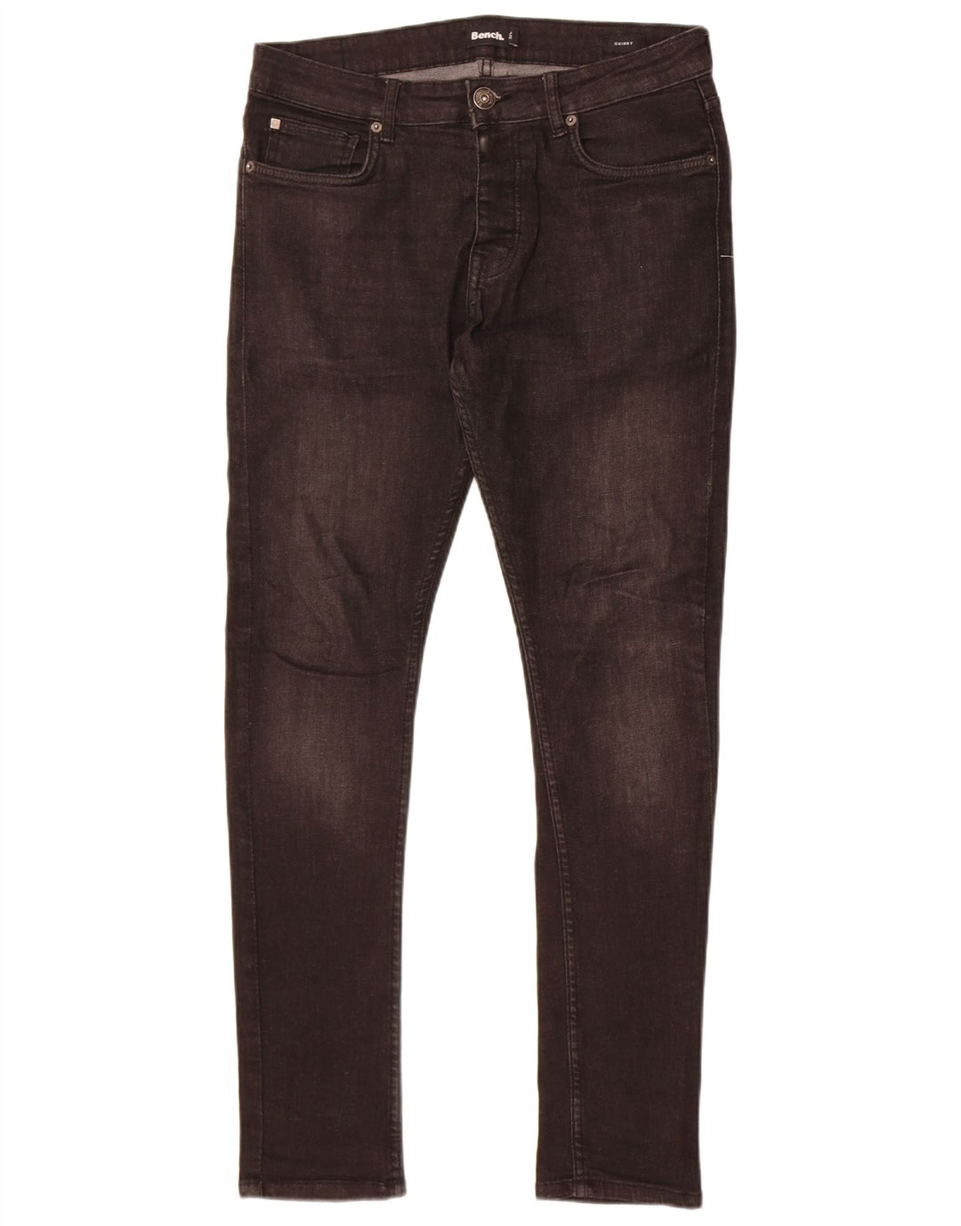 Bench Mens Skinny Jeans W32 L32 Algodão Preto