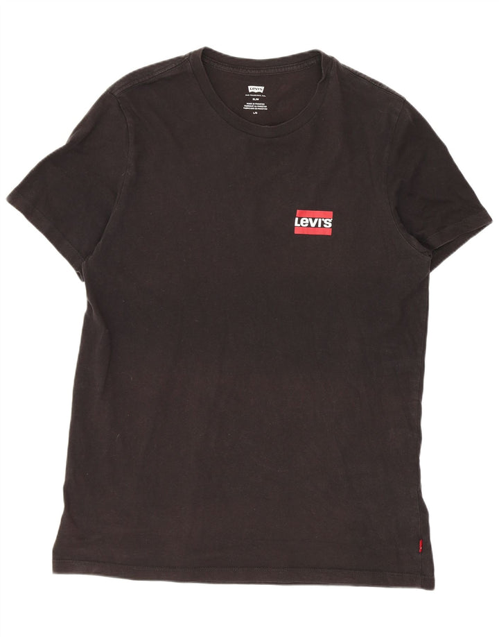 Camiseta masculina Levi's Slim Fit top grande de algodão preto