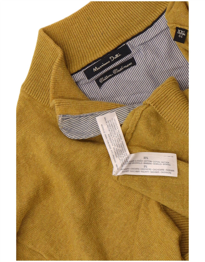 Suéter masculino Massimo Dutti com zíper e gola 2XL algodão amarelo