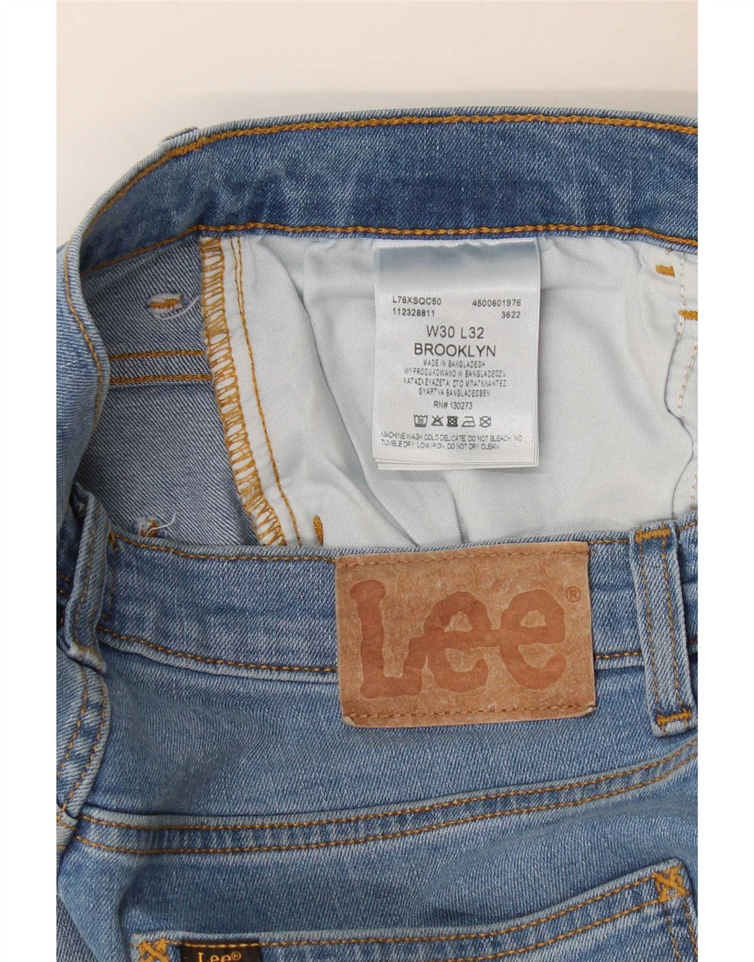 Lee Mens Brooklyn Straight Jeans W30 L32 Azul Algodão