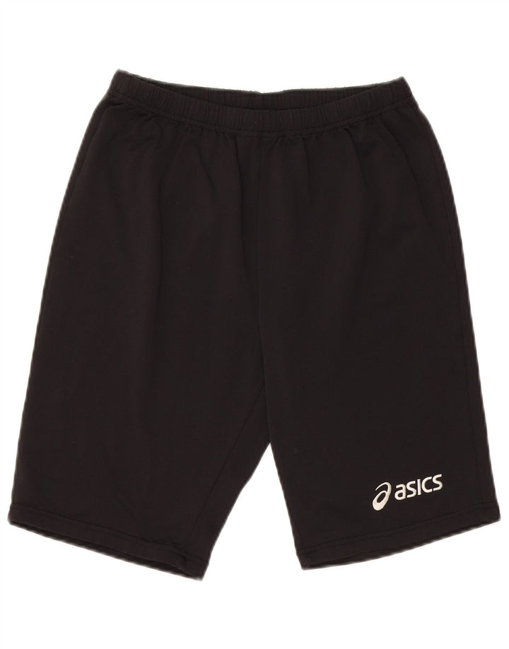 Shorts esportivos gráficos femininos Asics UK 16 grande poliéster preto