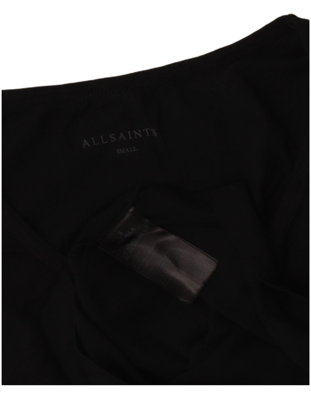 All Saints Mens Colete Top Pequeno Algodão Preto