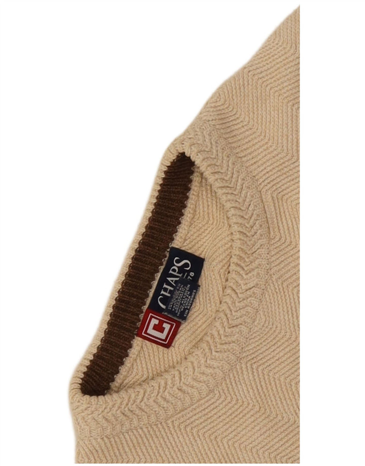 Suéter masculino Chaps com gola redonda e algodão Chevron médio bege