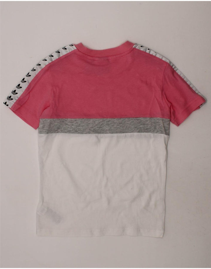 ADIDAS Girls Graphic T-Shirt Top 7-8 Years Multicoloured Colourblock Vintage Adidas and Second-Hand Adidas from Messina Hembry 