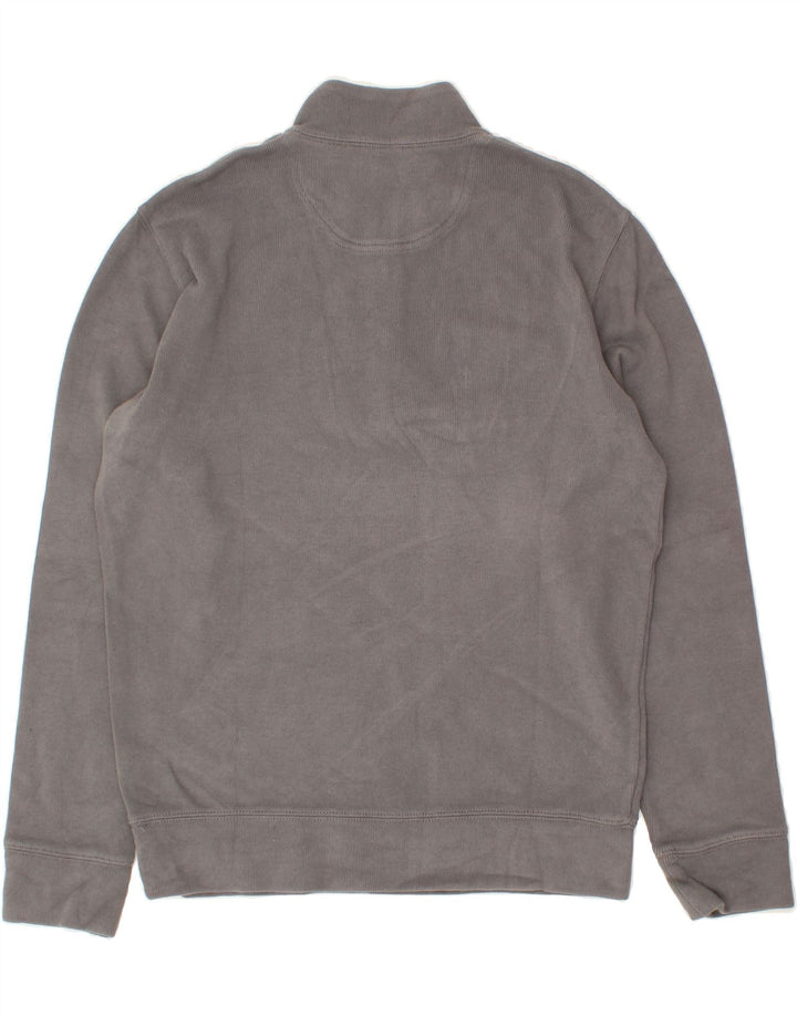 LANDS END Mens Zip Neck Sweatshirt Jumper Medium Grey Cotton Vintage Lands End and Second-Hand Lands End from Messina Hembry 