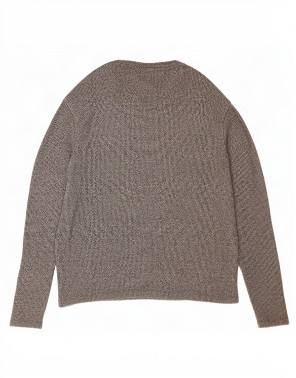 Zara Mens Crew Neck Jumper Sweater XL Grey Flecked Cotton