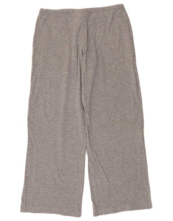 Calça de treino feminina Reebok com perna larga UK 12 algodão cinza médio