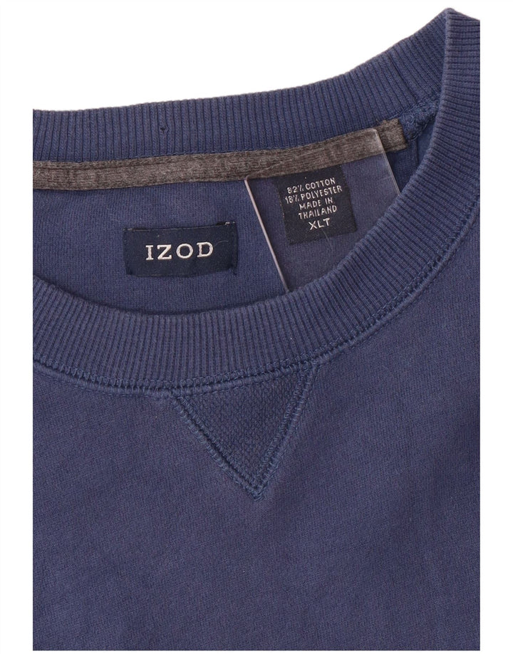 Izod moletom masculino alto jumper XL azul marinho algodão