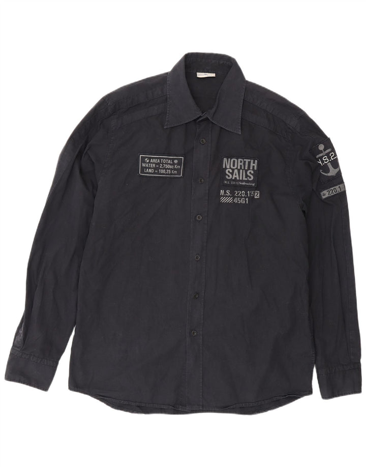 Camisa gráfica masculina North Sails XL algodão preto