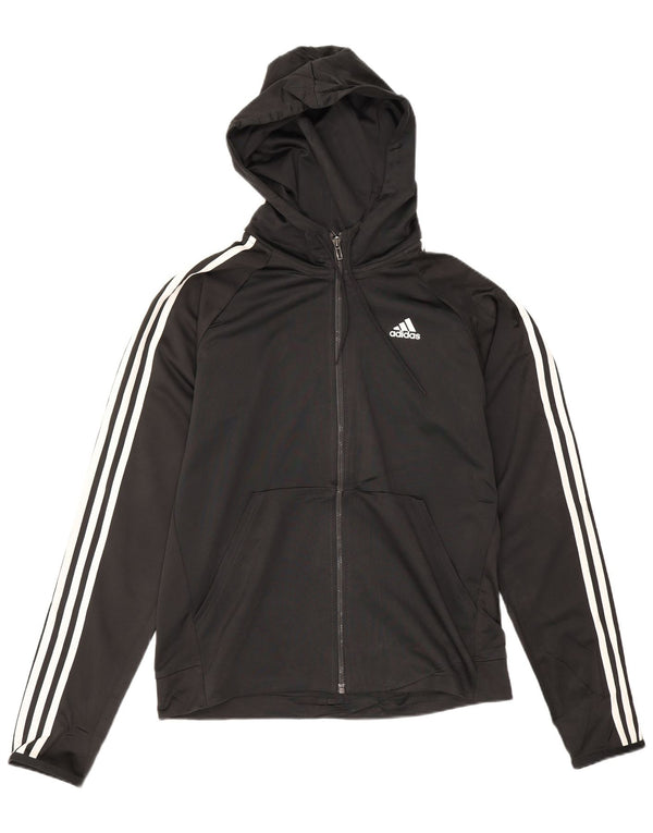 Adidas Mens Zip Hoodie Suéter Médio Preto Poliéster
