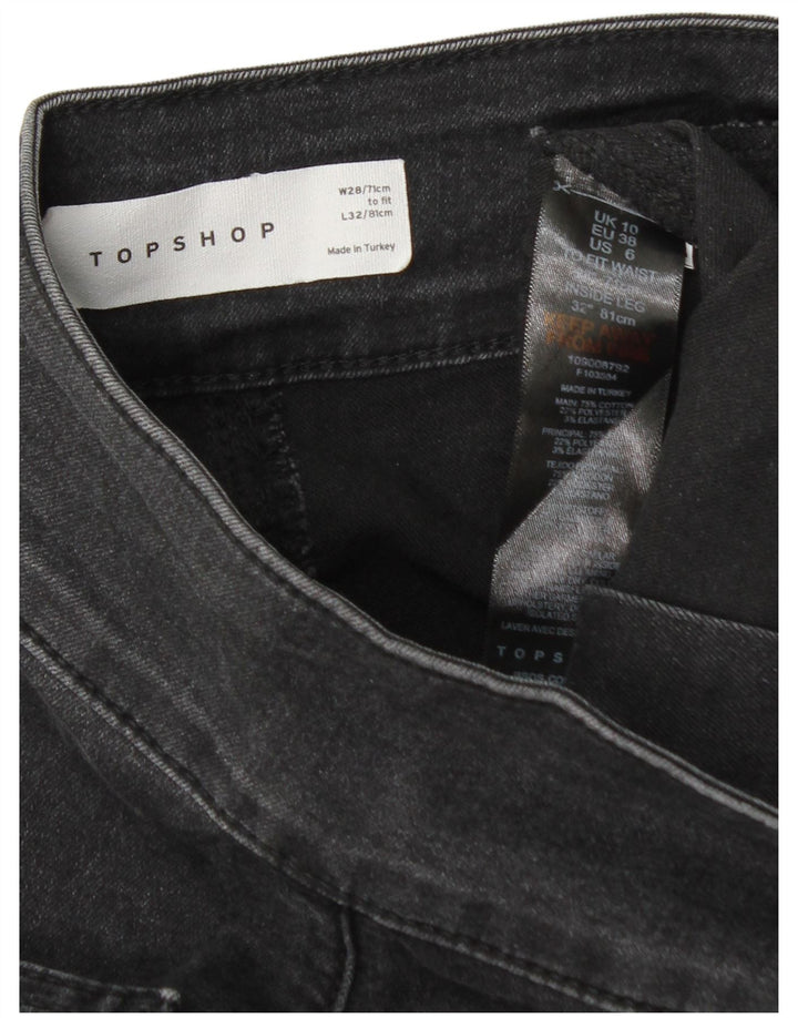 Jeans feminino Topshop largo W28 L32 algodão cinza