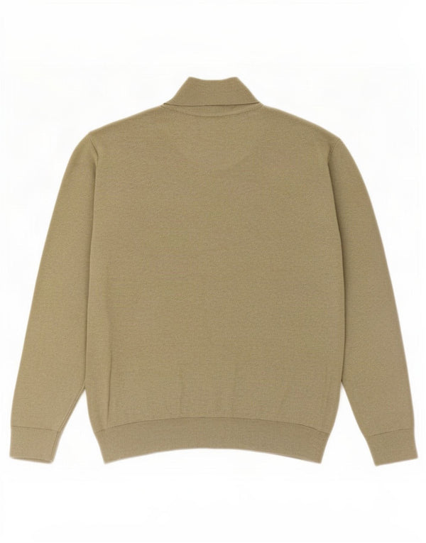 Suéter masculino Polo Ralph Lauren com zíper e gola XL de algodão cáqui