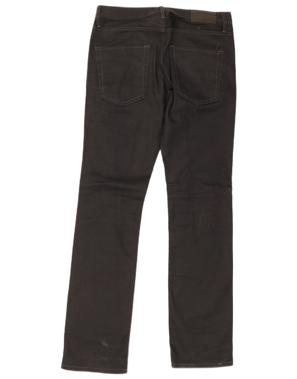 Jack & Jones Mens Clark Regular Fit Straight Jeans W32 L34 Algodão Preto