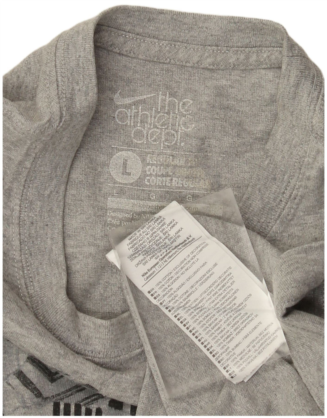 Camiseta Nike masculina regular fit gráfica top grande algodão cinza