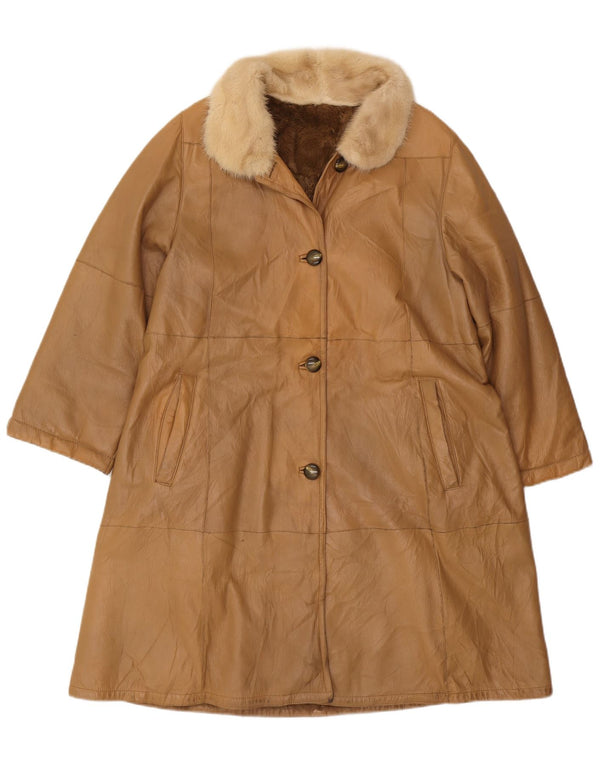 Casaco de shearling feminino VINTAGE IT 44 bege médio