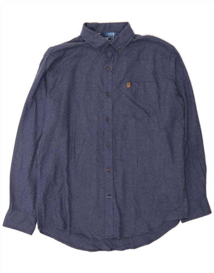 IZOD Mens Shirt Large Navy Blue Cotton Vintage Izod and Second-Hand Izod from Messina Hembry 