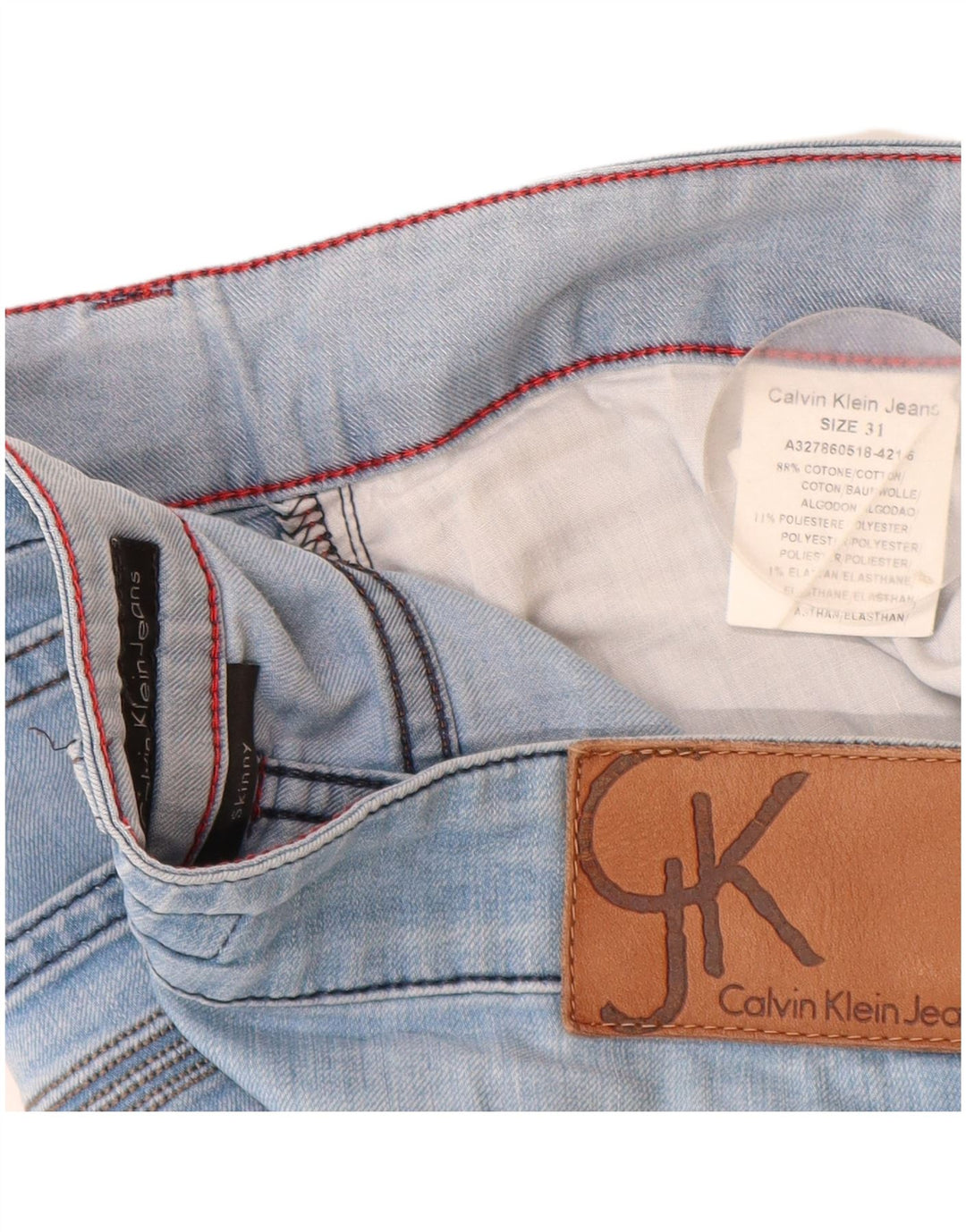 Calvin Klein Jeans Slim Feminino W34 L32 Azul Algodão