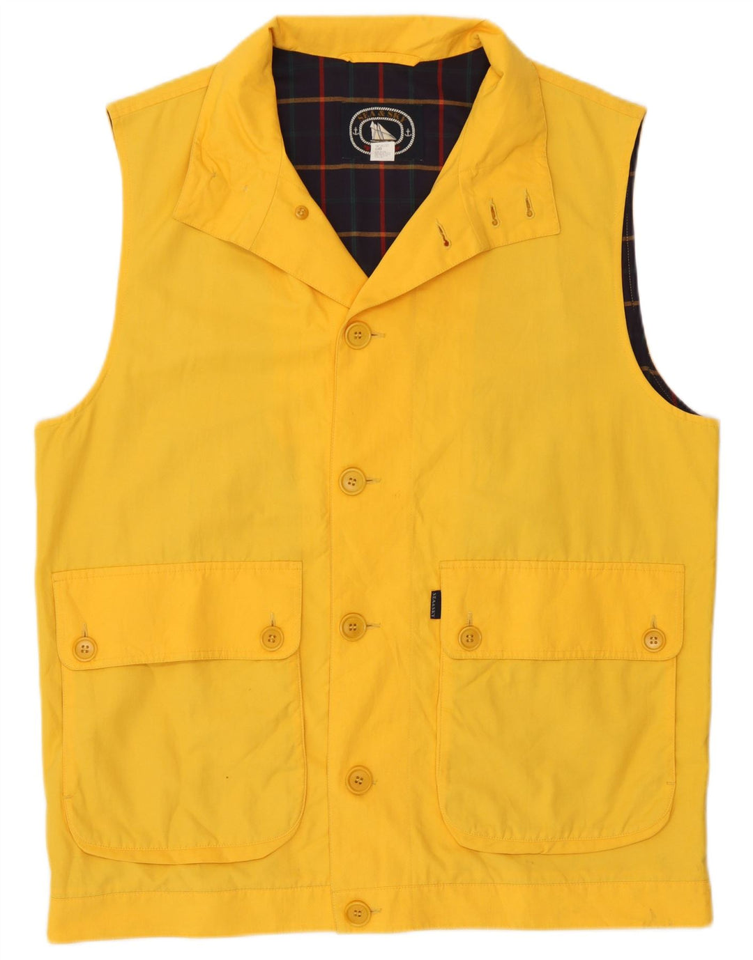 Colete utilitário masculino Sea & Sky UK 38 algodão amarelo médio