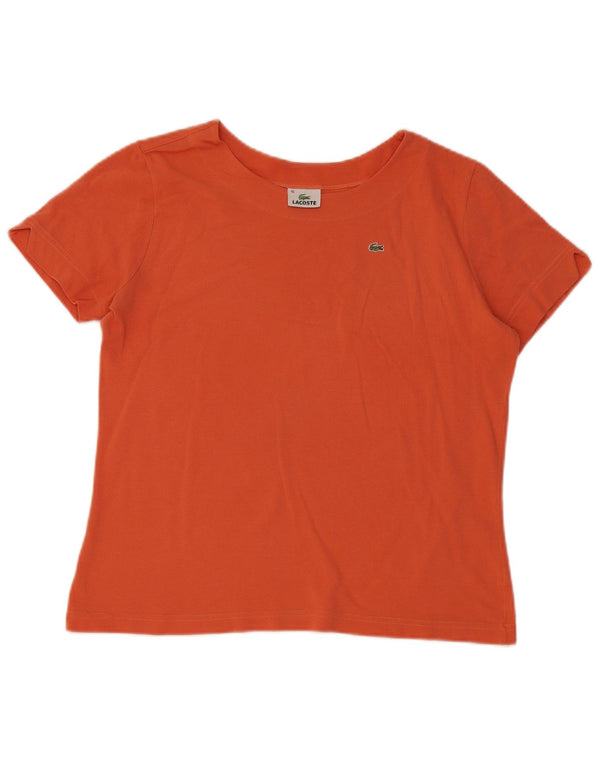Camiseta feminina Lacoste tamanho superior 46 XL laranja algodão