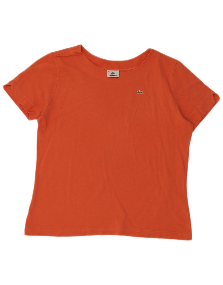 Camiseta feminina Lacoste tamanho superior 46 XL laranja algodão