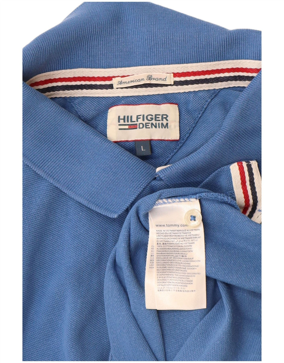 Camisa polo masculina Tommy Hilfiger grande algodão azul