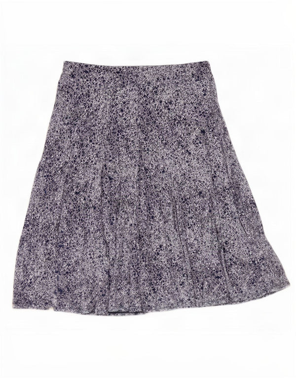 Saia feminina Marks & Spencer Per Una A-Line Reino Unido 14 Grande W32 Azul marinho
