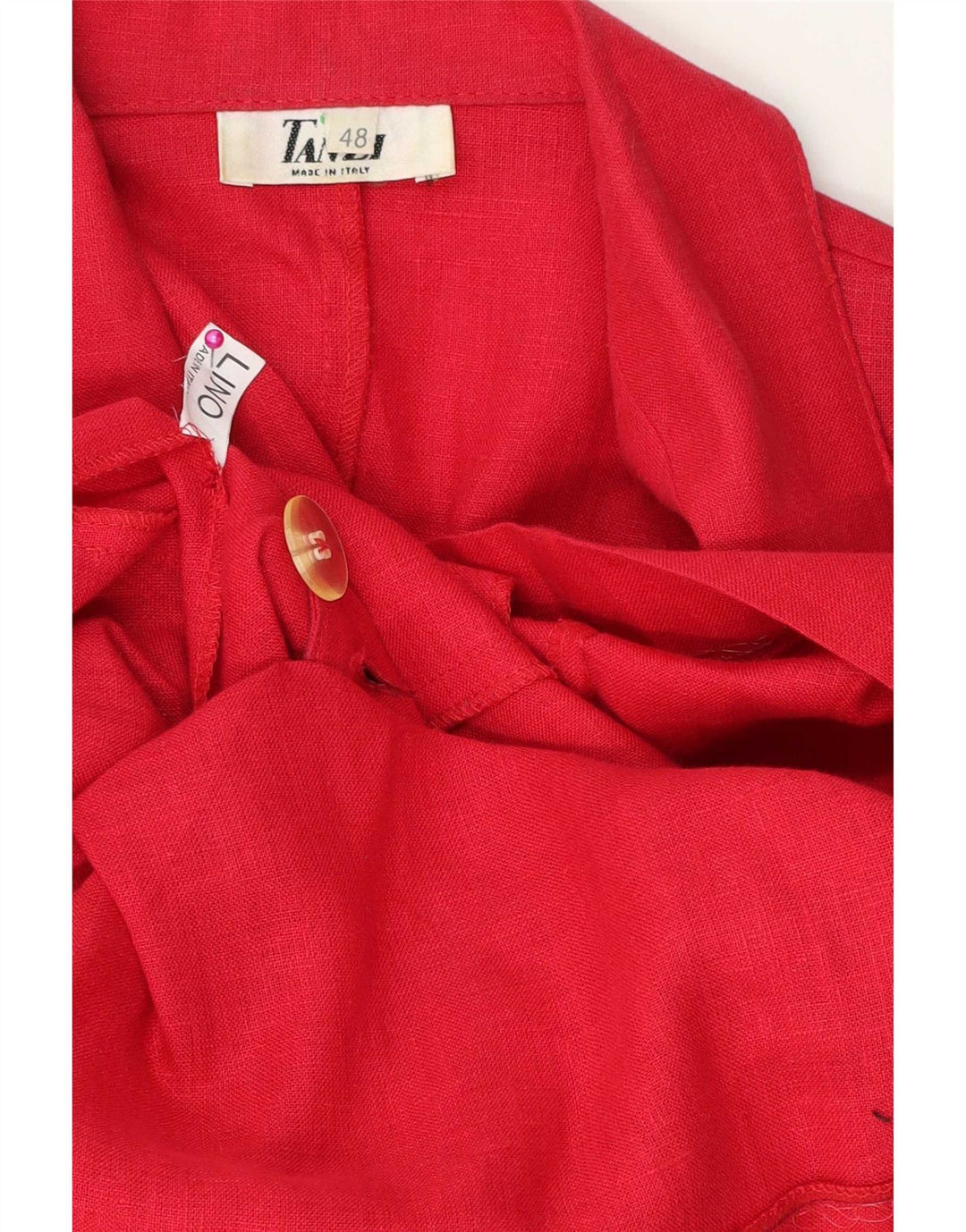 Jaqueta blazer feminina vintage de manga curta com peito duplo IT 48 XL vermelha