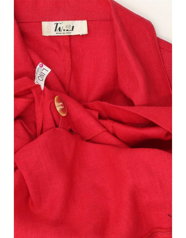 Jaqueta blazer feminina vintage de manga curta com peito duplo IT 48 XL vermelha