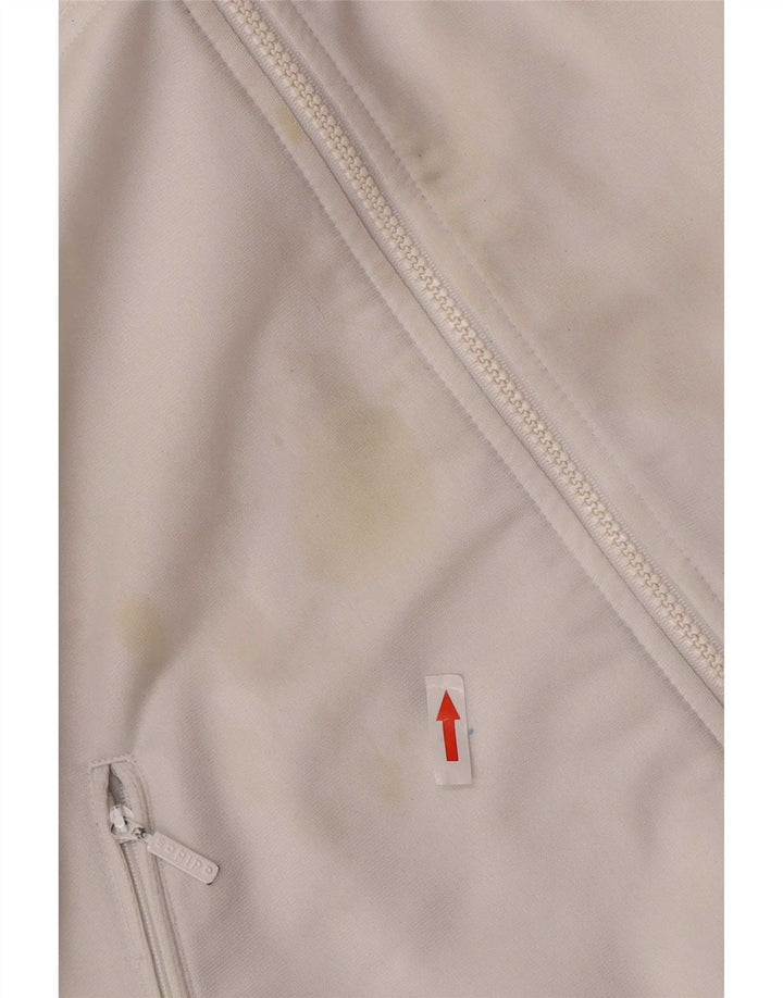 Adidas Mens Tracksuit Top Jacket UK 38/40 Médio Branco Poliéster