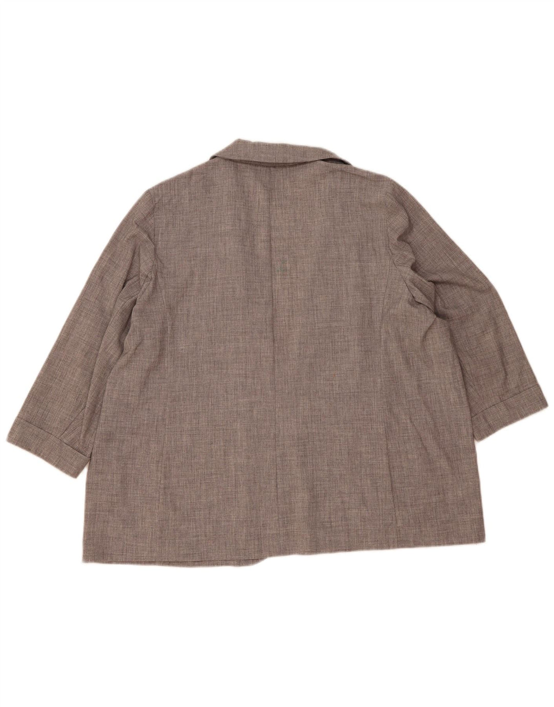 Jaqueta blazer feminina Marks & Spencer manga 3/4 aberta Reino Unido 24 4XL cinza