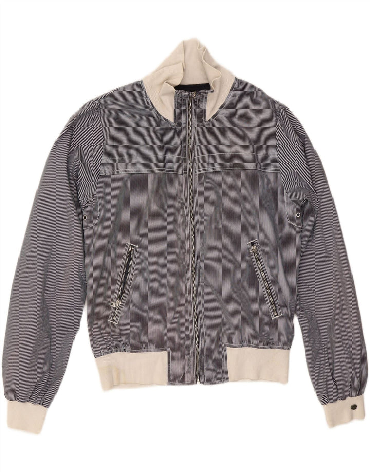 Jaqueta Bomber Feminina Diesel UK 16 Grande Poliéster Riscas Azul Marinho