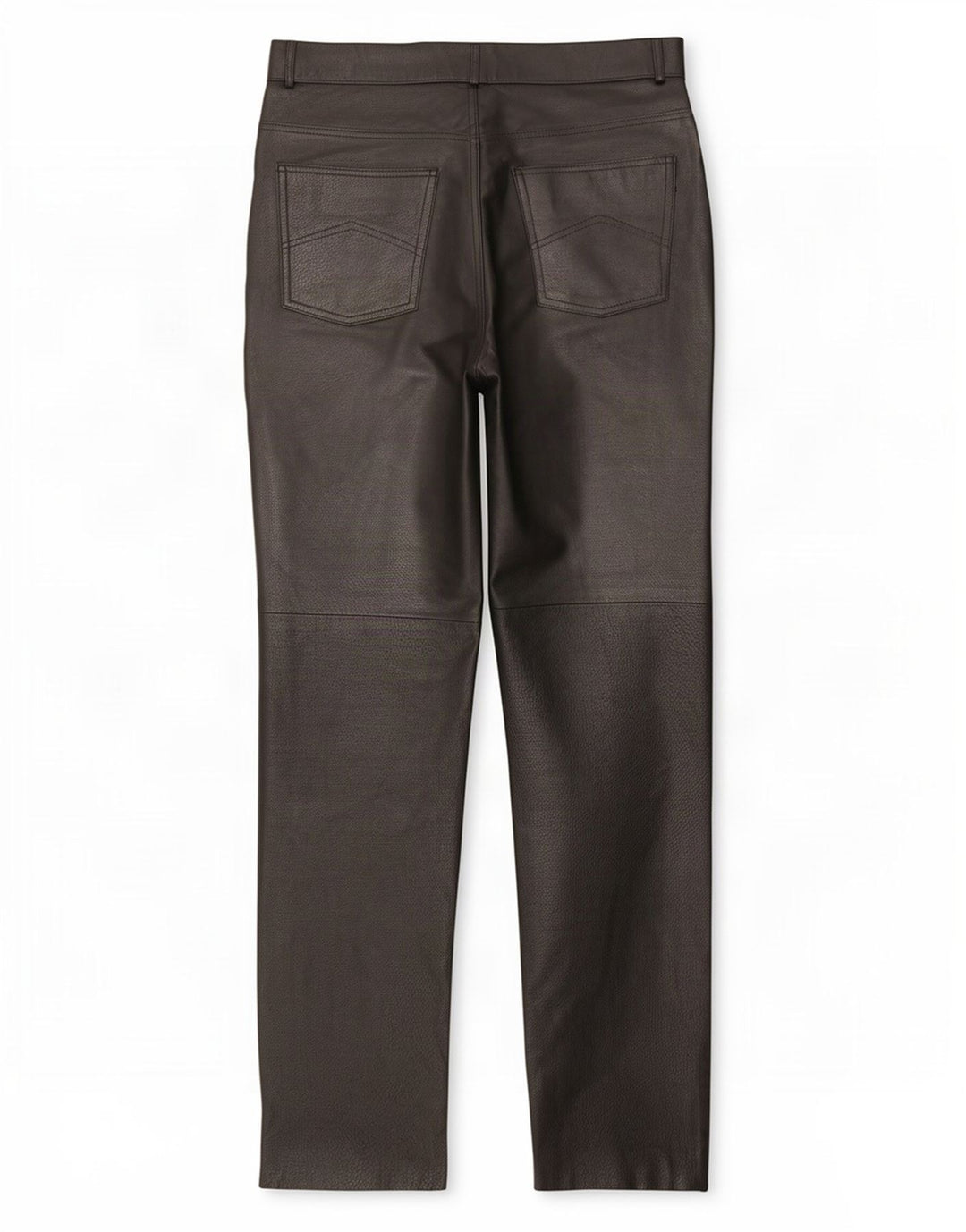 Calça feminina vintage de couro reto EU 40 médio W29 L31 preta