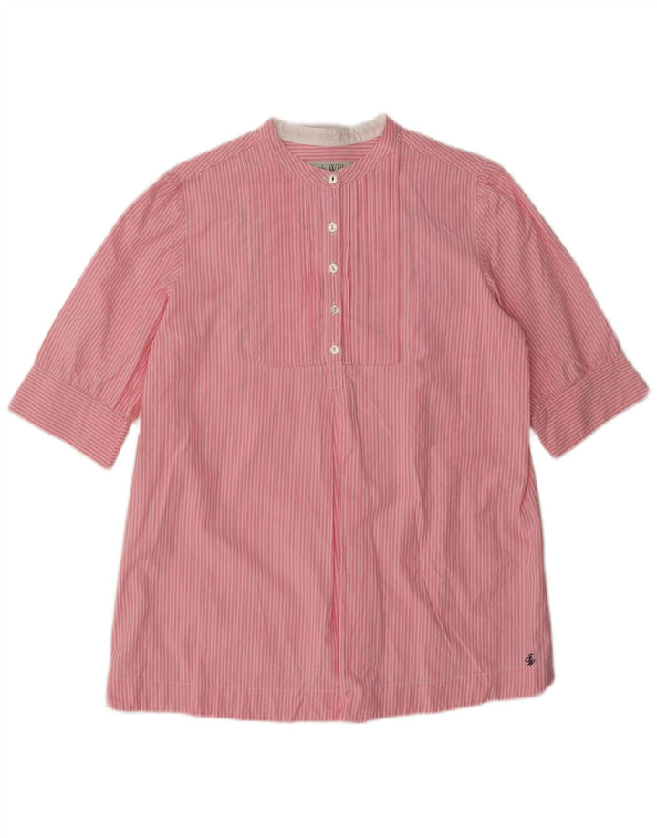 Pulôver feminino de manga curta Jack Wills Reino Unido 12 listrado rosa médio