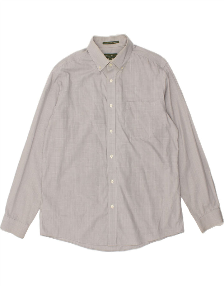 EDDIE BAUER Mens Shirt Large Grey Check Cotton Vintage Eddie Bauer and Second-Hand Eddie Bauer from Messina Hembry 