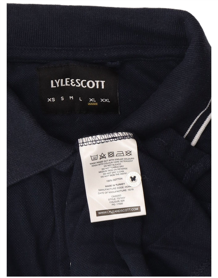 Camisa polo masculina Lyle & Scott XL azul marinho algodão