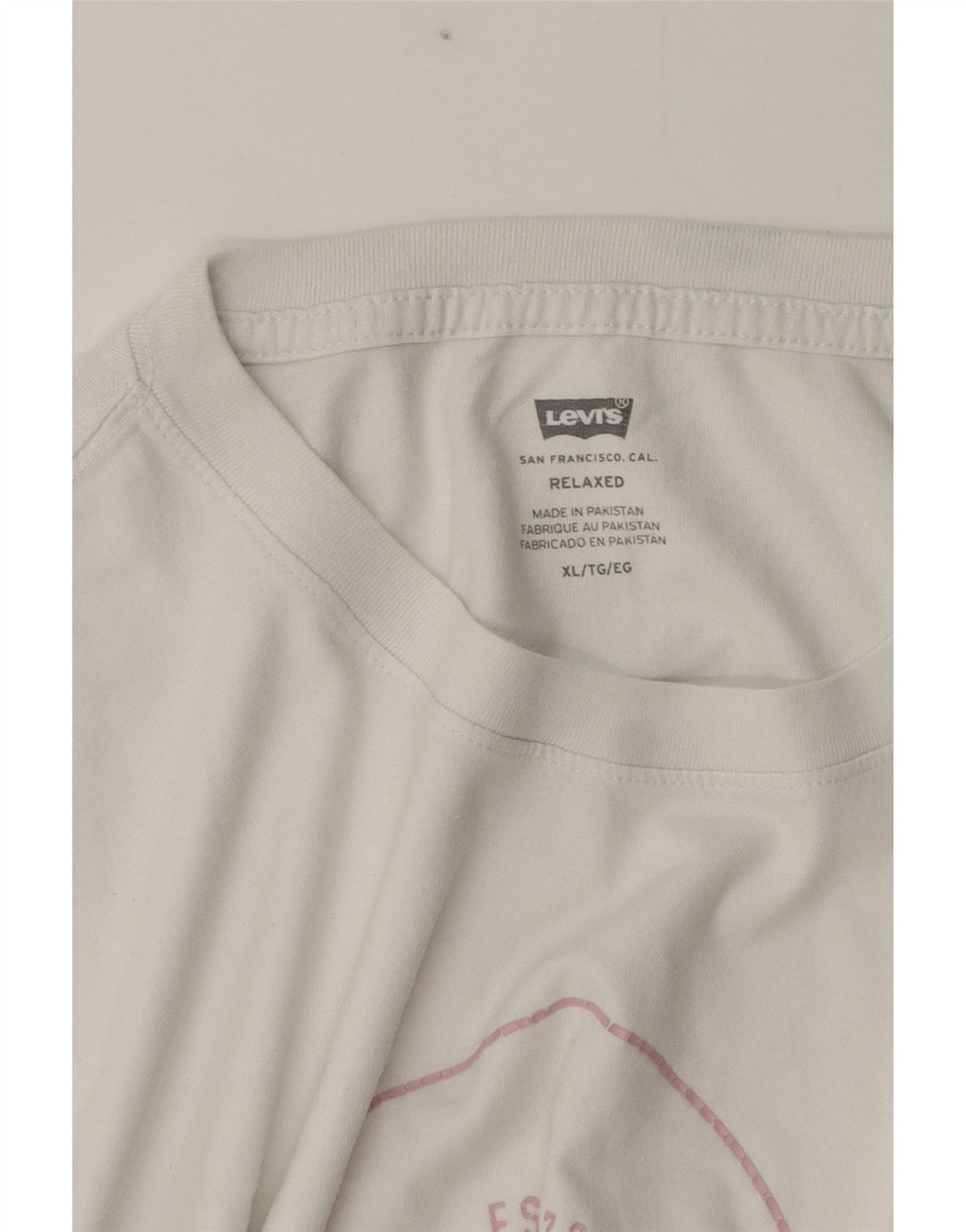 Camiseta gráfica masculina Levi's Top XL algodão branco