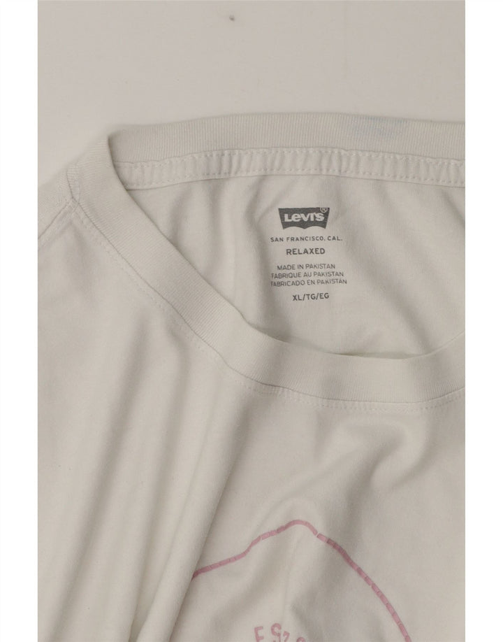 Camiseta gráfica masculina Levi's Top XL algodão branco