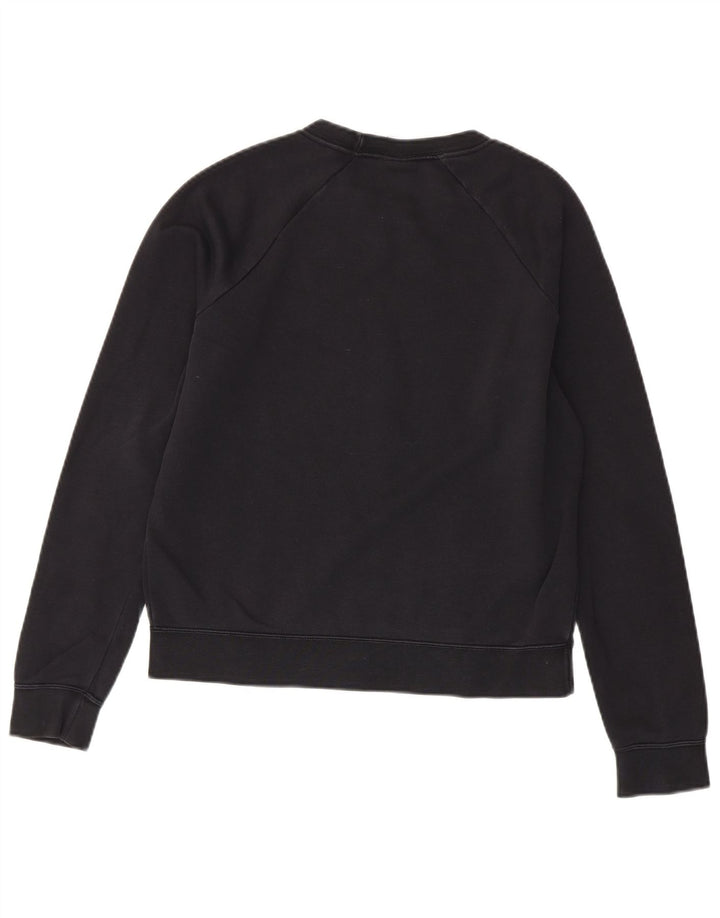 Nike feminino gráfico oversized moletom jumper reino unido 10 pequeno algodão preto