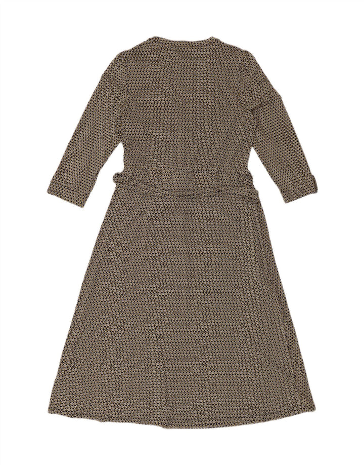 Vestido maxi feminino ESPRIT manga 3/4 Reino Unido 18 XL azul marinho viscose geométrica